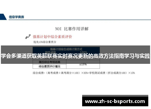 学会多渠道获取英超联赛实时赛况更新的高效方法指南学习与实践 学会多渠道获取英超联赛实时赛况更新的高效方法指南学习与实践